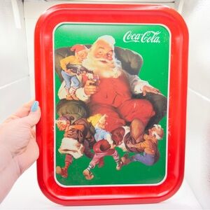 Coca-Cola Tray “Santa with Elves” | 1991 Repro of 1960 Sundblom Art | Vtg Coke